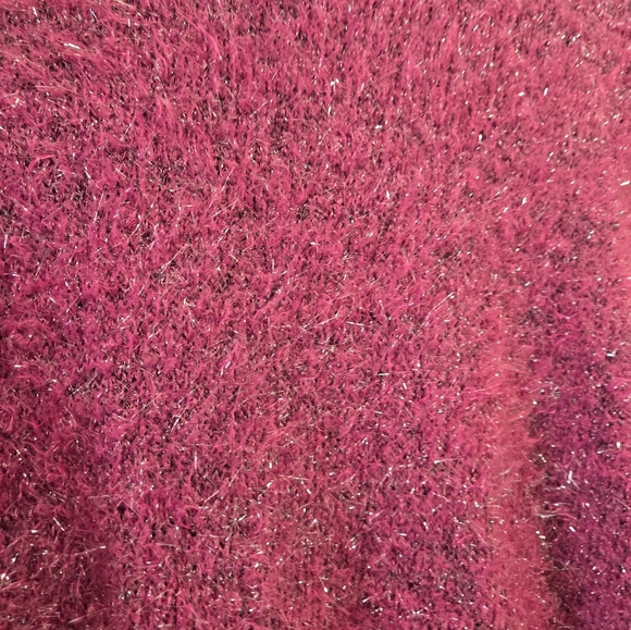 Anthropologie Maeve The Violetta Pink Tinsel Open Back Sweater Size Small - Picture 3 of 16